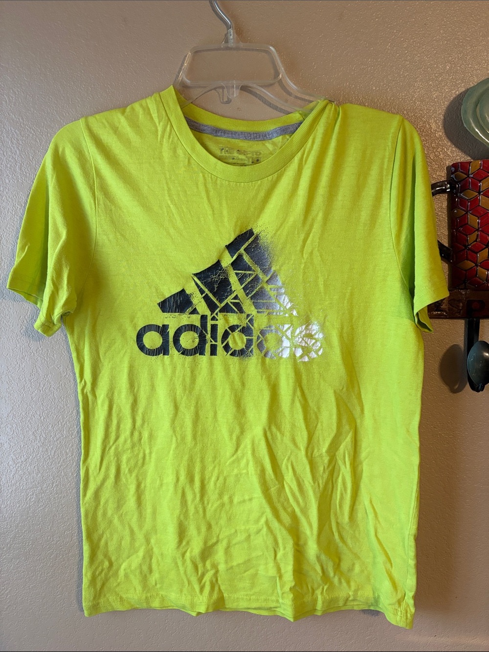 adidas Neon Yellow Short Sleeve Logo Tee